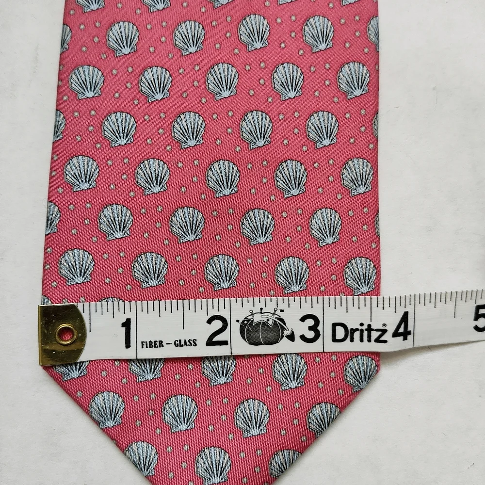 Vineyard Vines Set Of 2 Silk Men's Ties Pink Seashells And Blue Boats